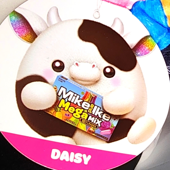 DAISY 🐄 Mike & Ikes Rainbow Glitter Ear Cow Snackles Plush by Zuru Toys ☆》NWT《☆ - Picture 2 of 9